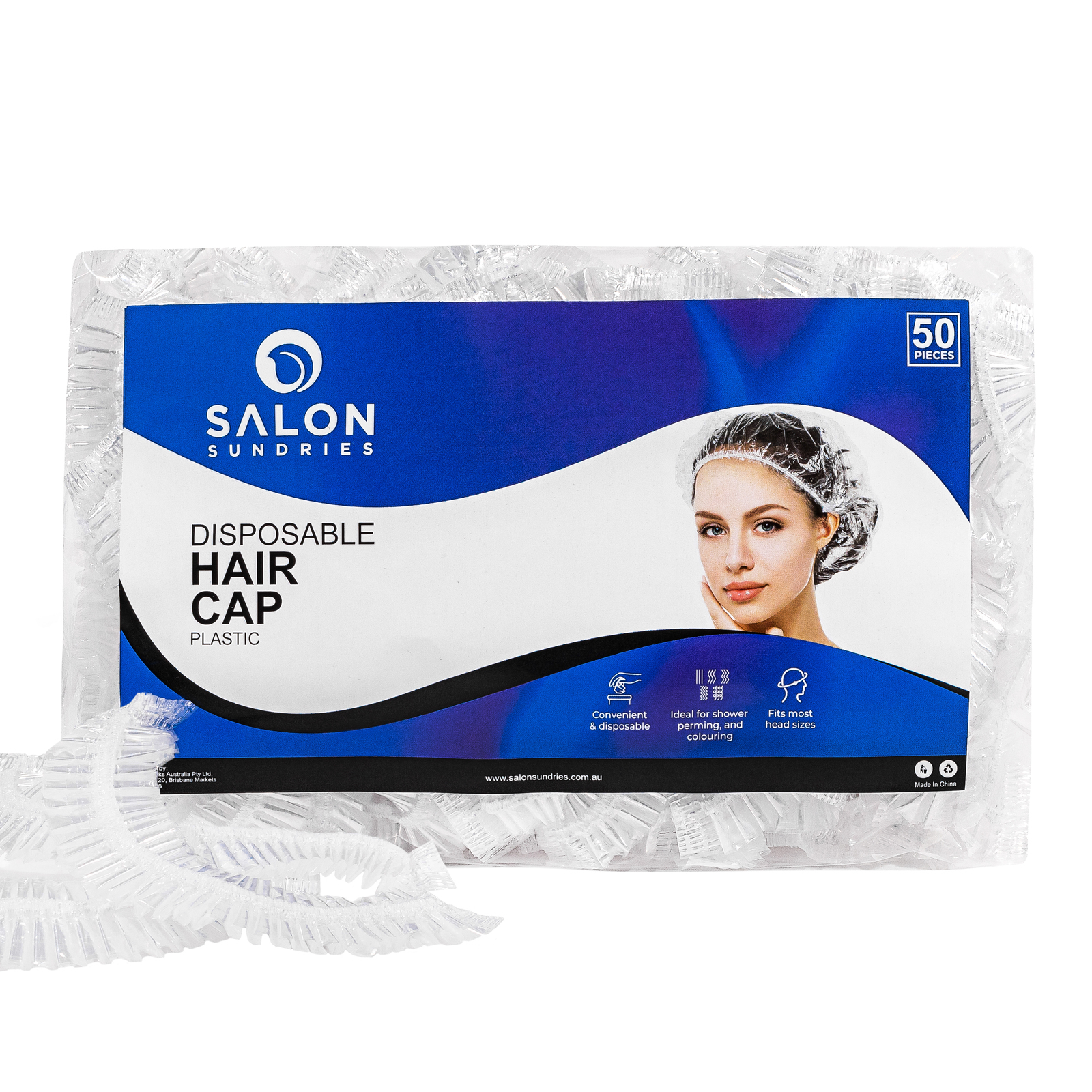 Waterproof Hair Cap, Clear PE Film  (50 pack)