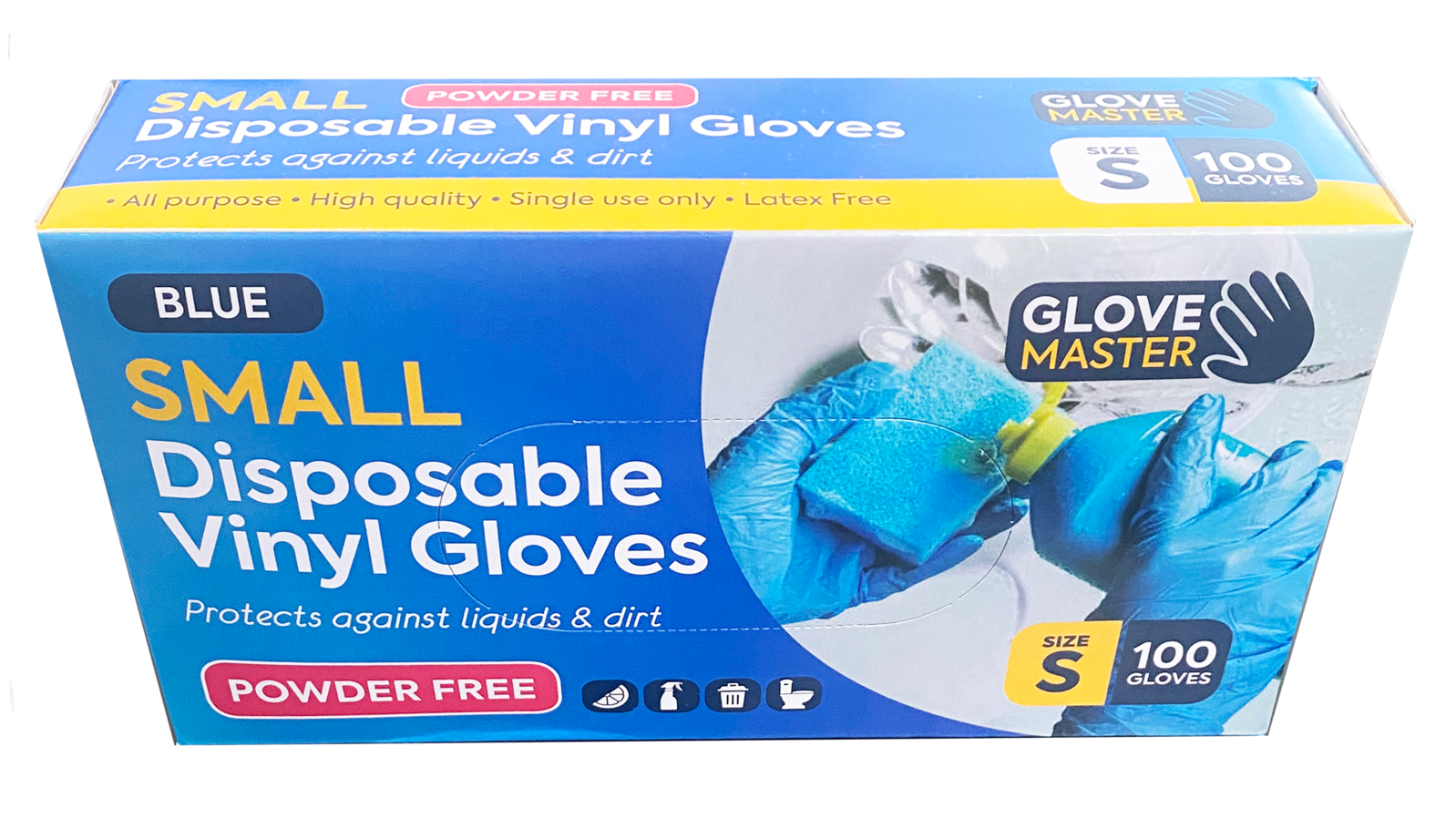 Exam Gloves Blue Vinyl Powder Free (Small)