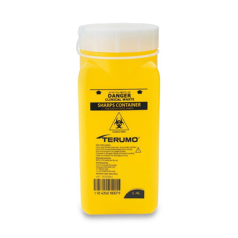 1.4L Sharps Container Yellow with Screw Lid