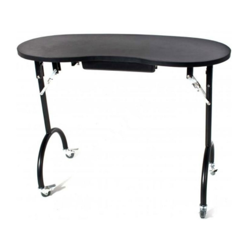 Portable Nail Table With Storage Tray - Black
