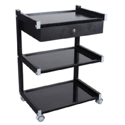 3 Tier Medical Glass Trolley with 2 Drawer